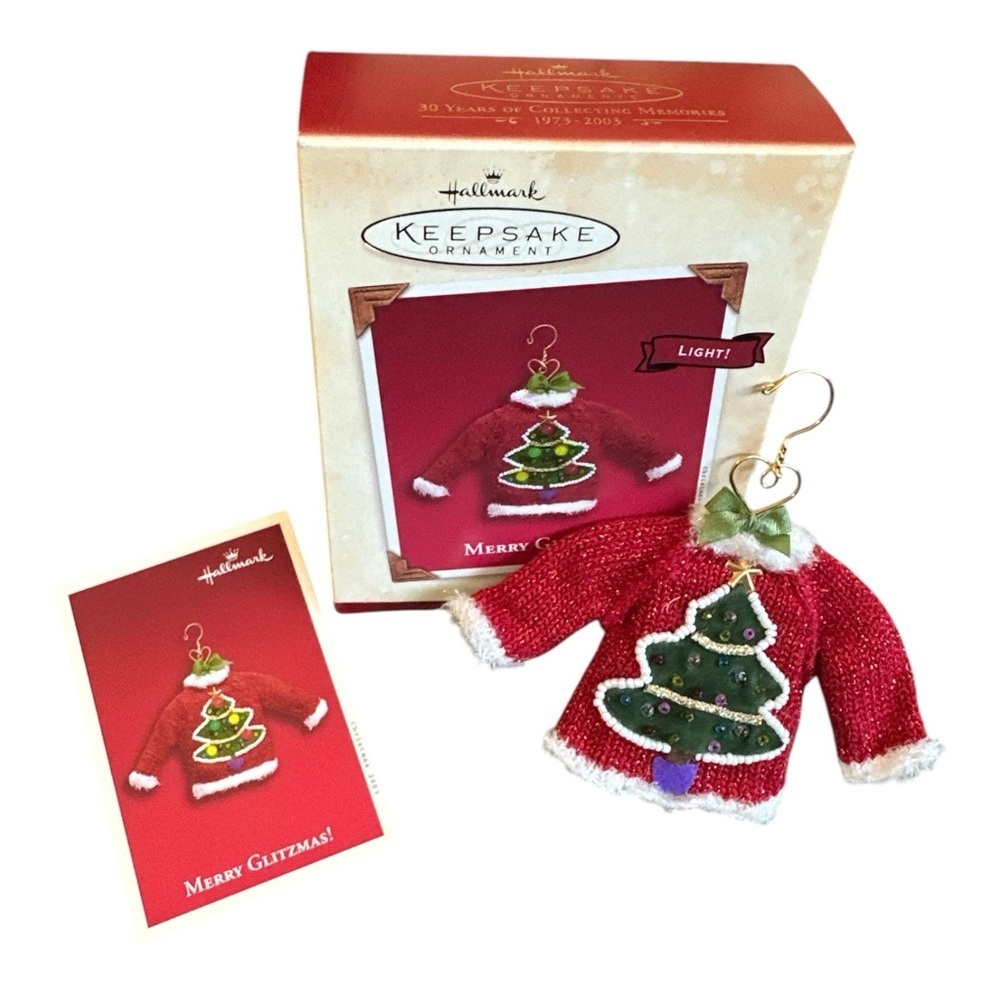 2003 Hallmark Keepsake Merry Glitzmas Christmas Ornament Light Up Tested Working